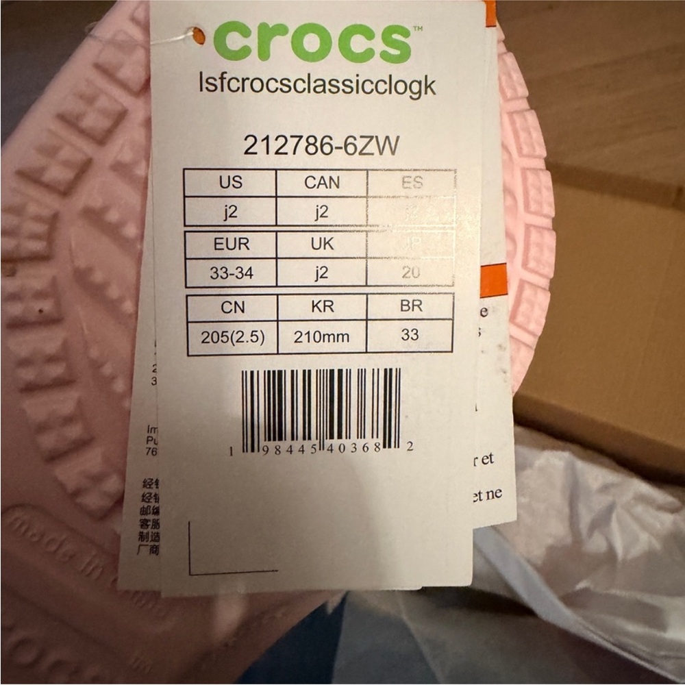 Love Shack Fancy x CROCS kids  pink floral size 2, NwT - Picture 5 of 7